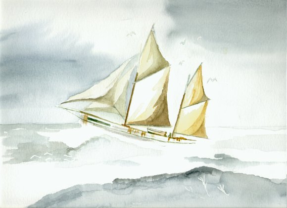 bateau dans la tempête